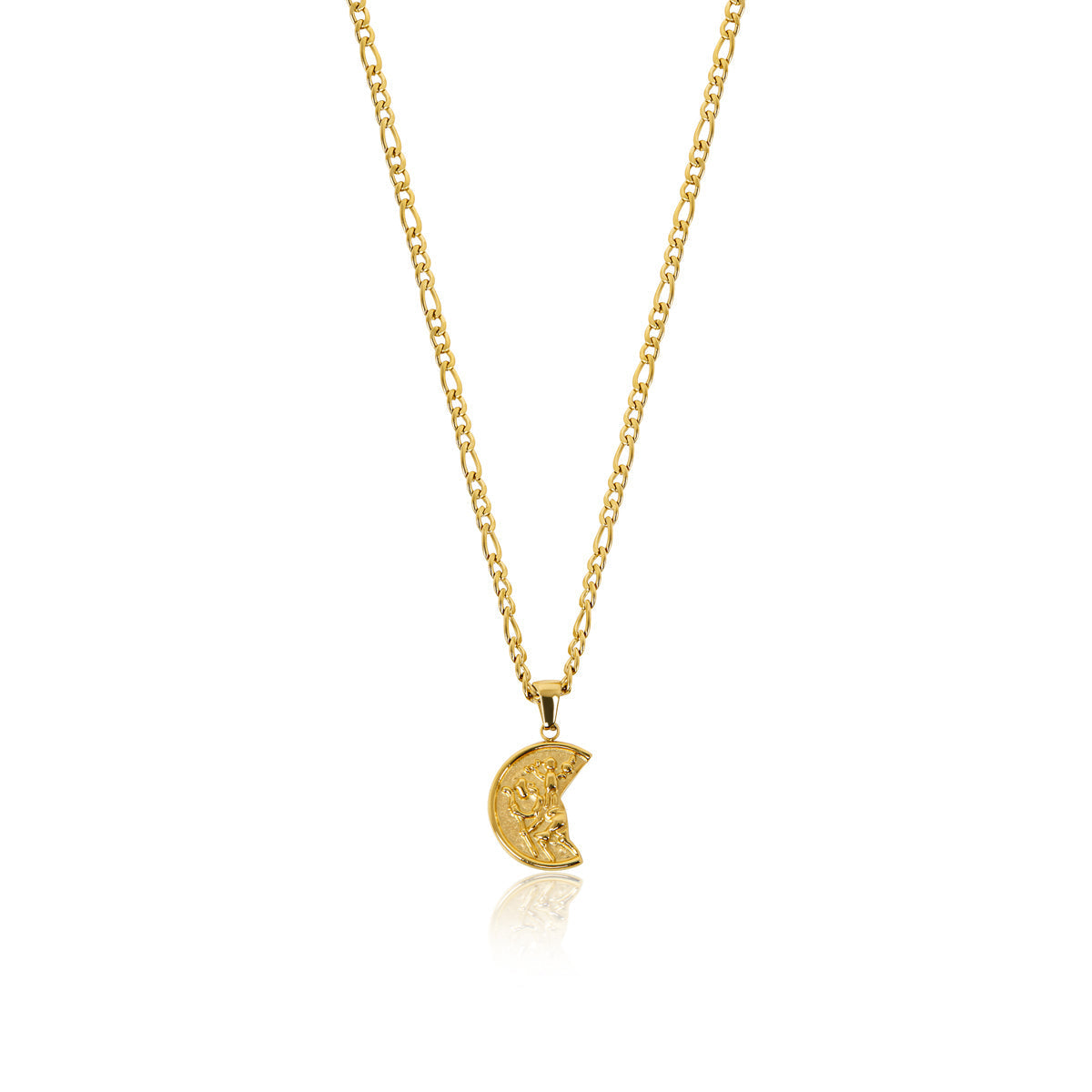 St Christopher Pendant Necklace - Gold