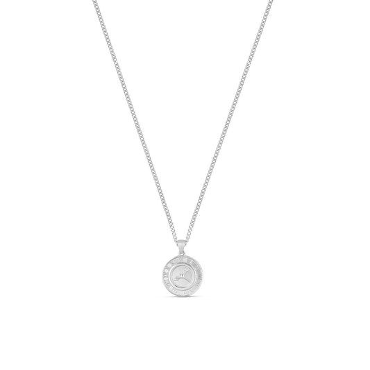 Clock Pendant Necklace - Silver