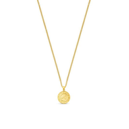 Clock Pendant Necklace - Gold