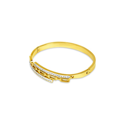 Margot Stone Bangle Bracelet - Gold