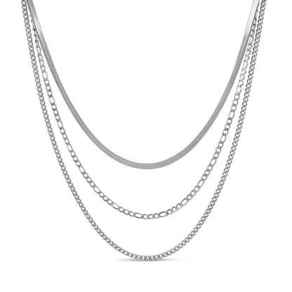 Essential Layered Chain Set - Silver