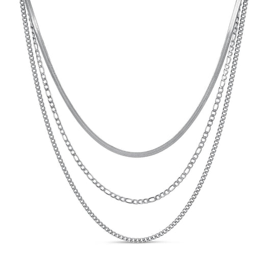 Essential Layered Chain Set - Silver