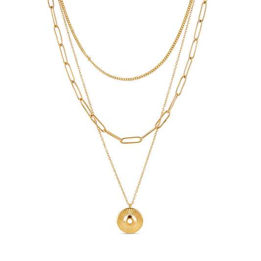 Cleopatra Triple Layered Necklace - Gold