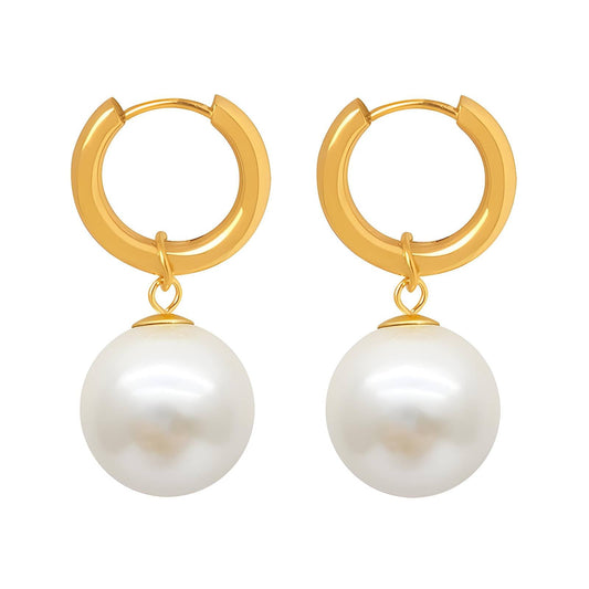 Drop Pearl Hoops