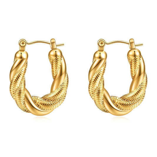 Braided Gold Hoops