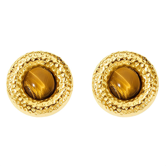 Amber Crown Studs