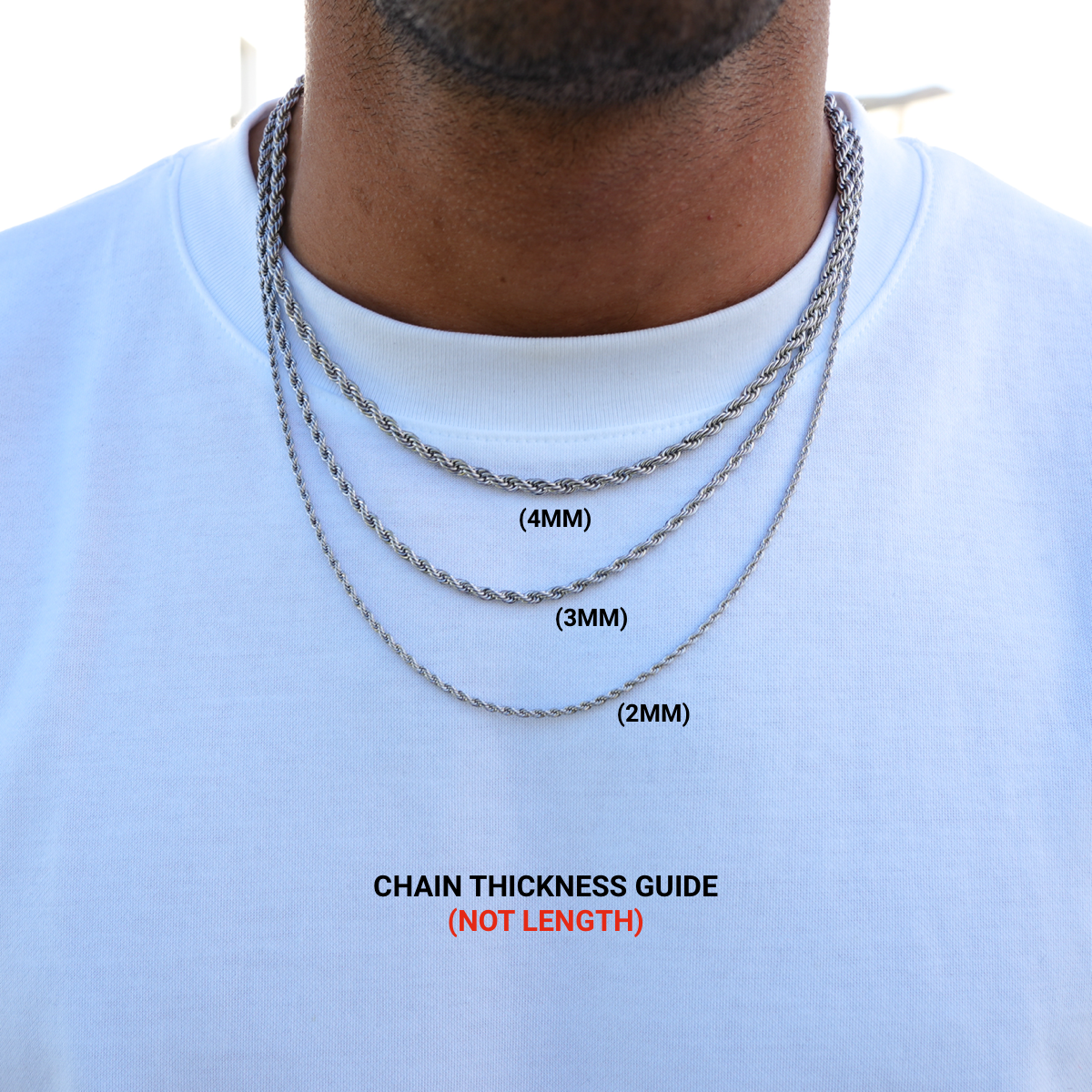 Rope Chain Necklace - Silver