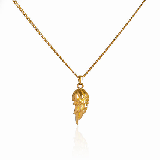 Wing Pendant Necklace - 18K Gold Plated