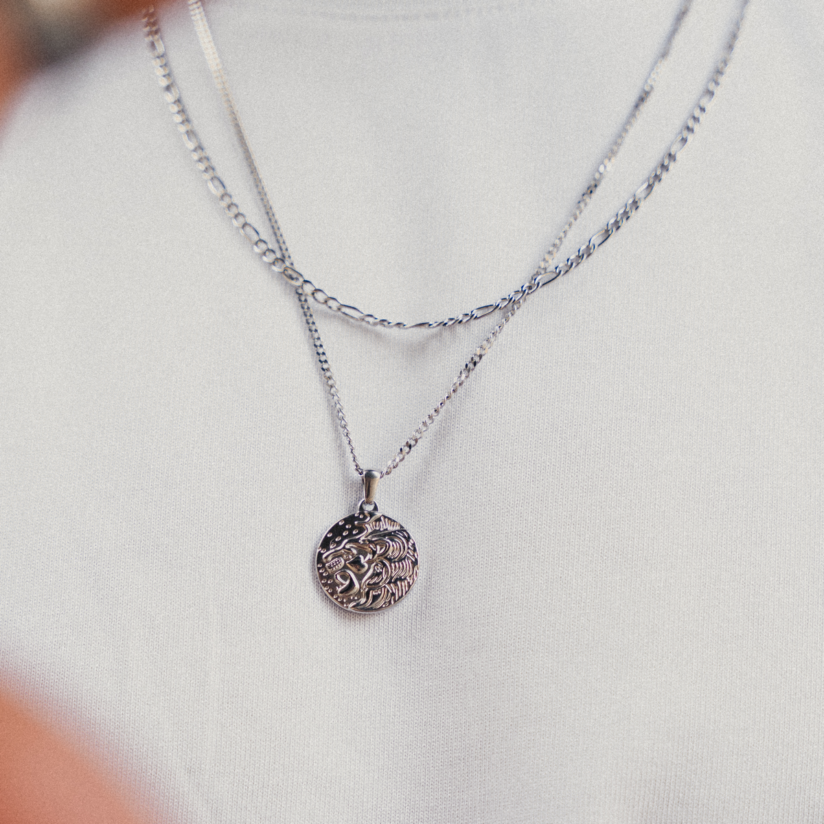 Lion Pendant Necklace - Silver