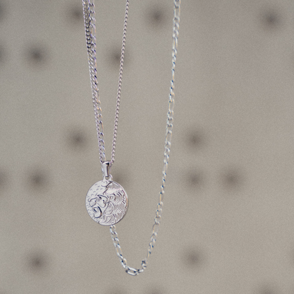 Lion Pendant Necklace - Silver