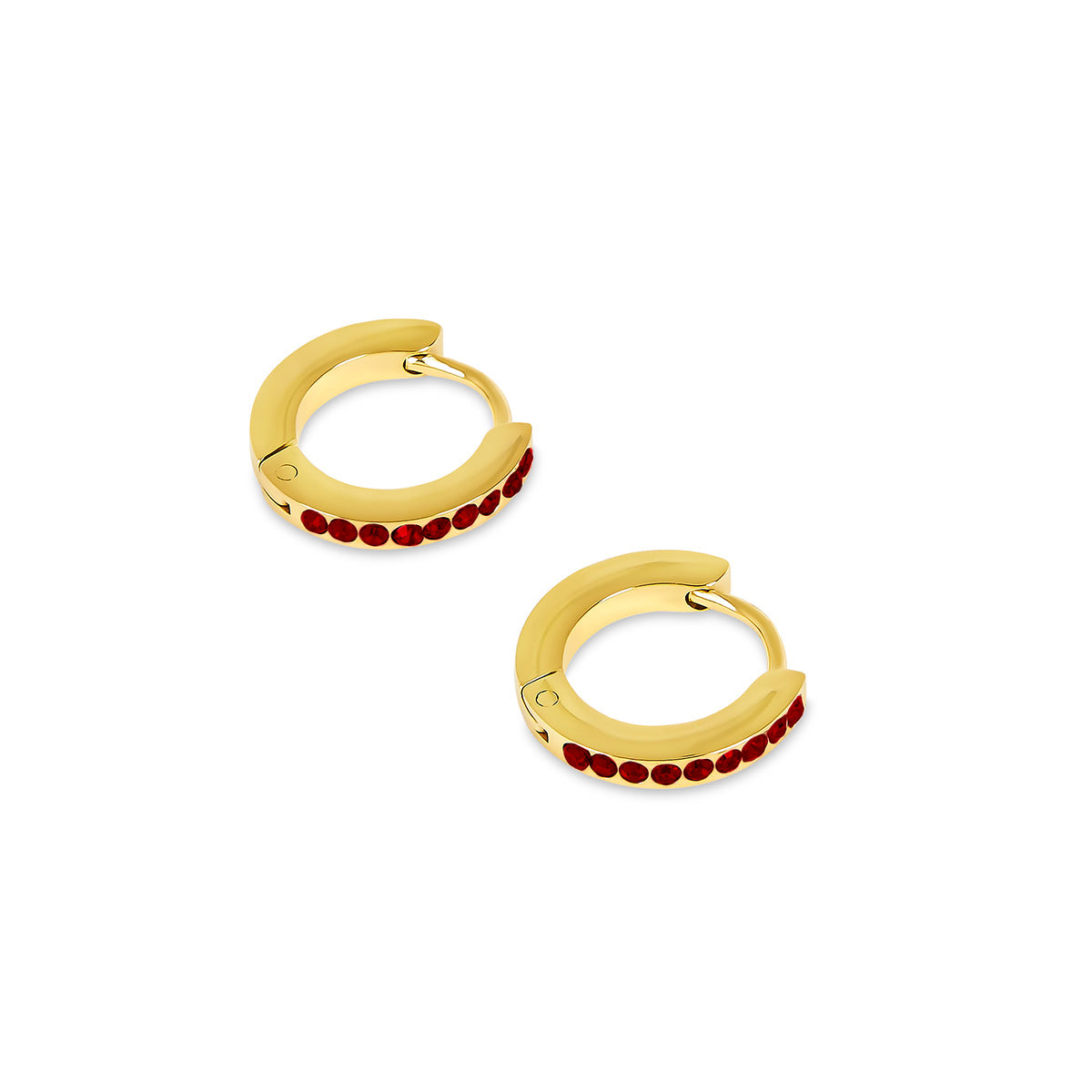 Birthstone Huggie Hoop Earrings - Gold (Select Your Birthstone!)