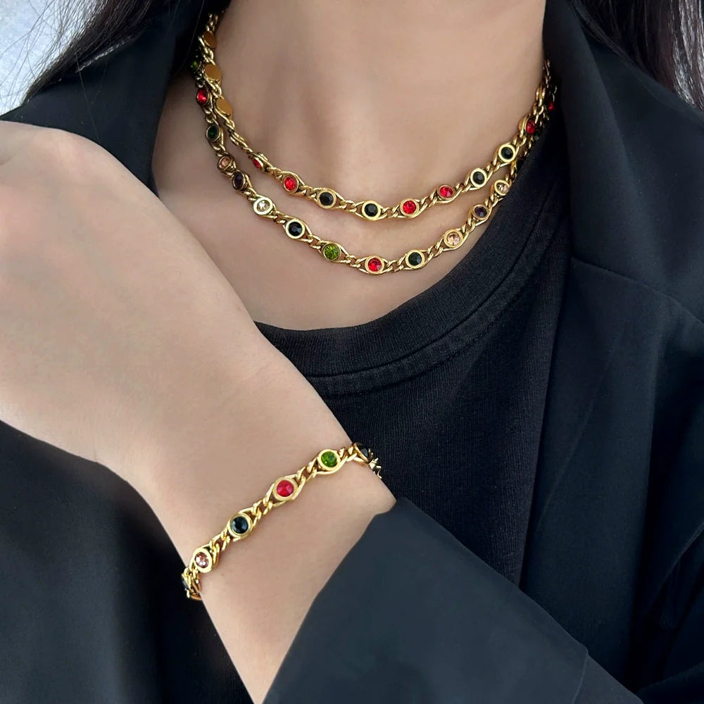 colorful rhinestone bracelet