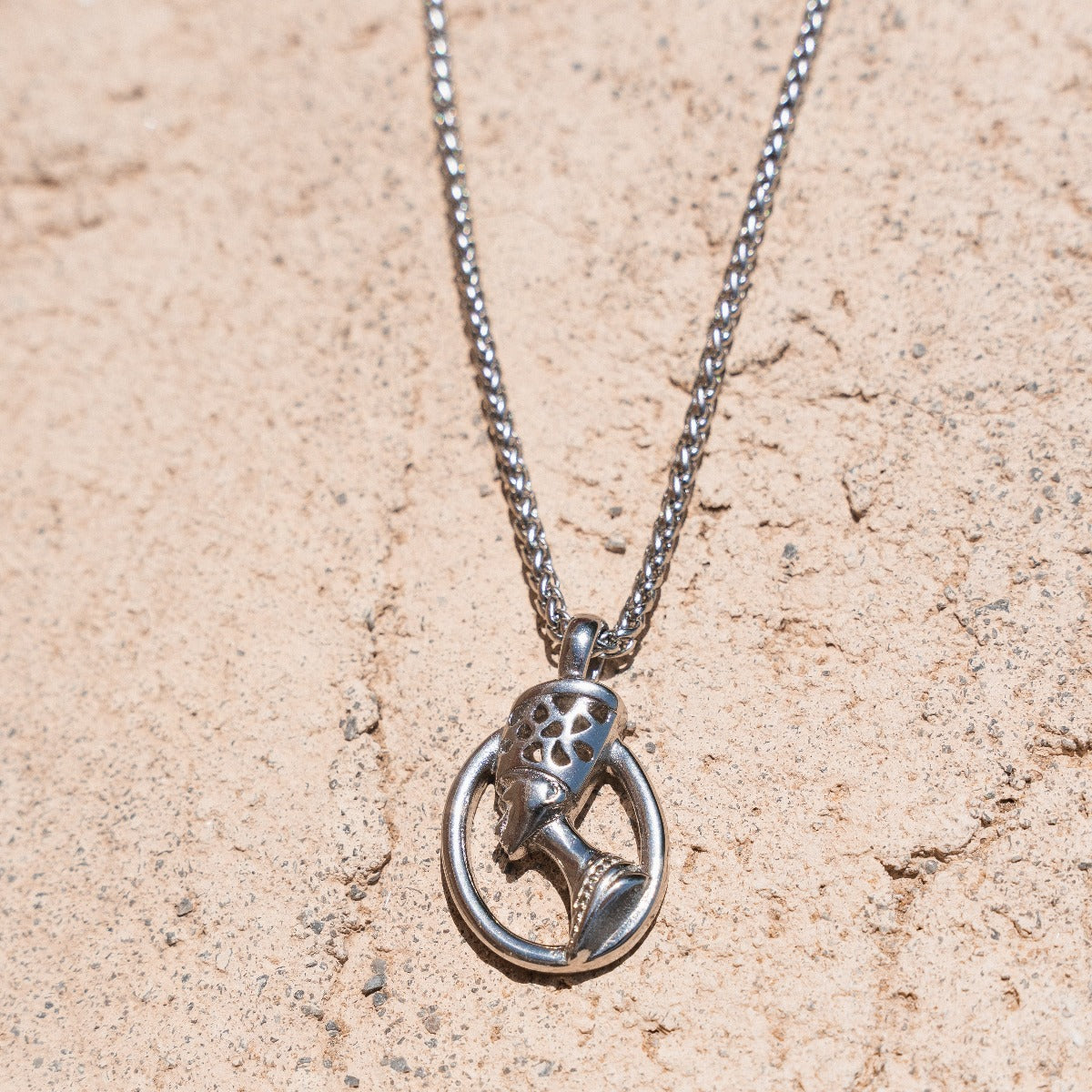 Pharaoh Pendant Necklace - Silver