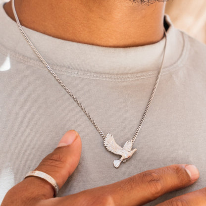 Dove Pendant Necklace - Silver
