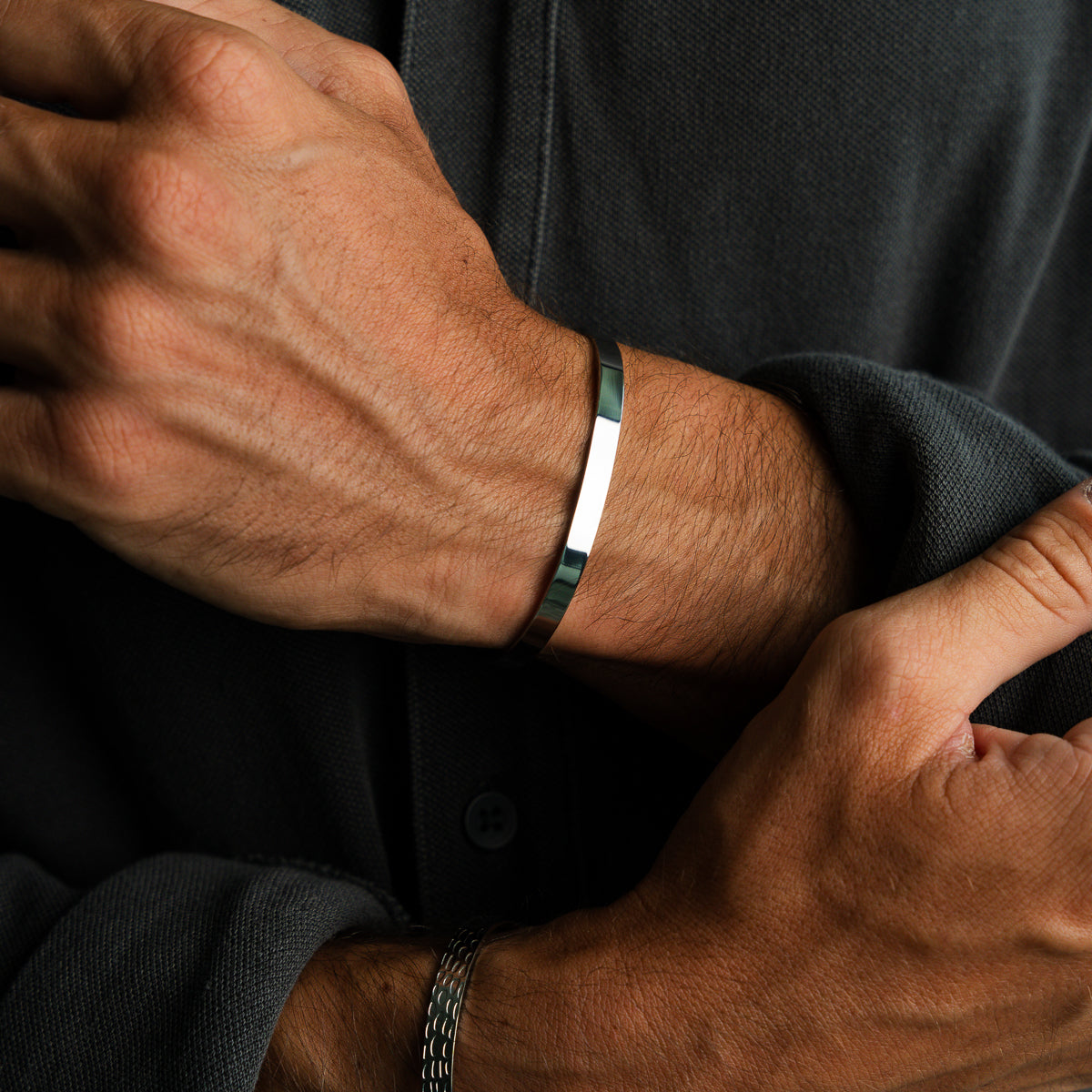 Adjustable Cuff Bangle - Silver