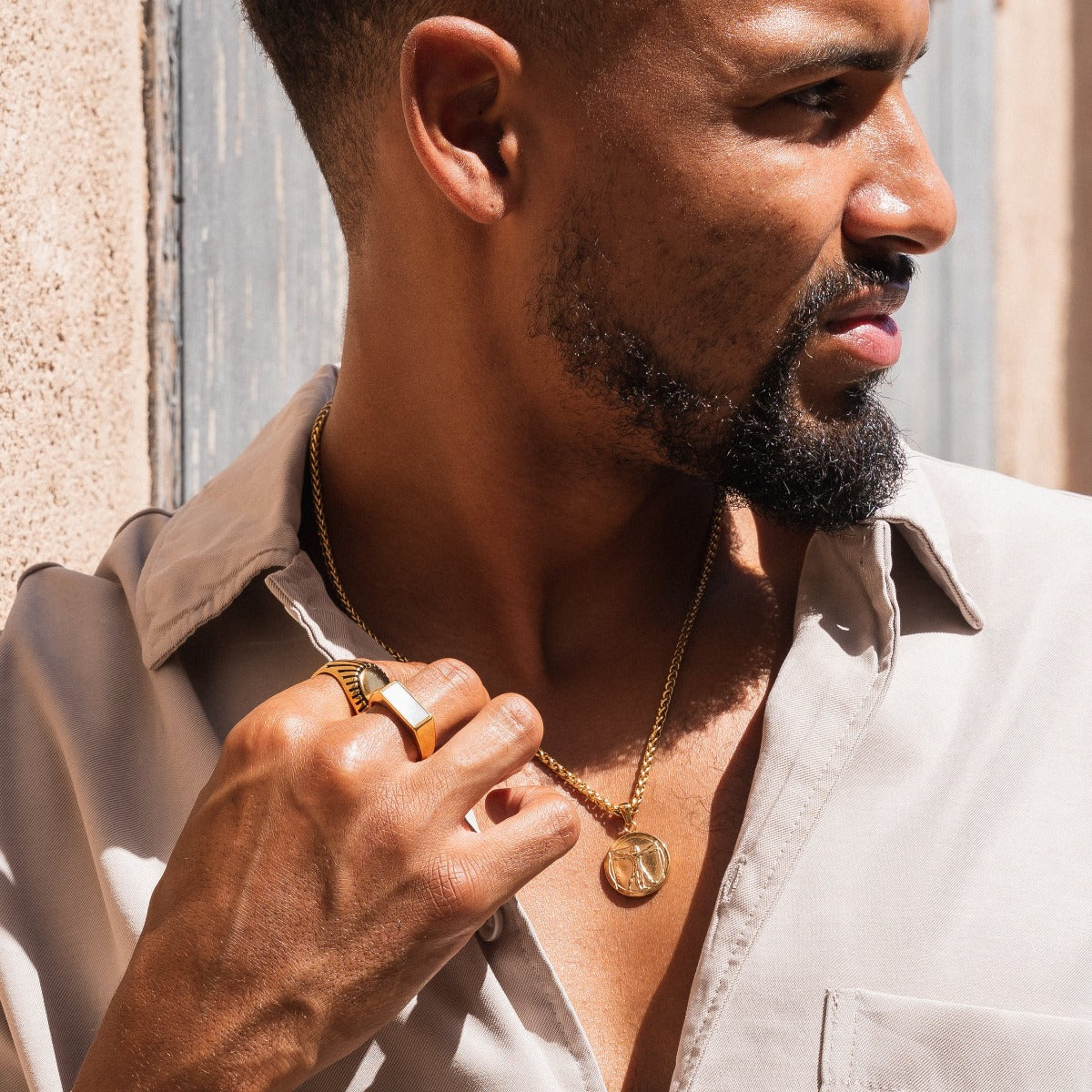 Vitruvian Pendant Necklace - Gold