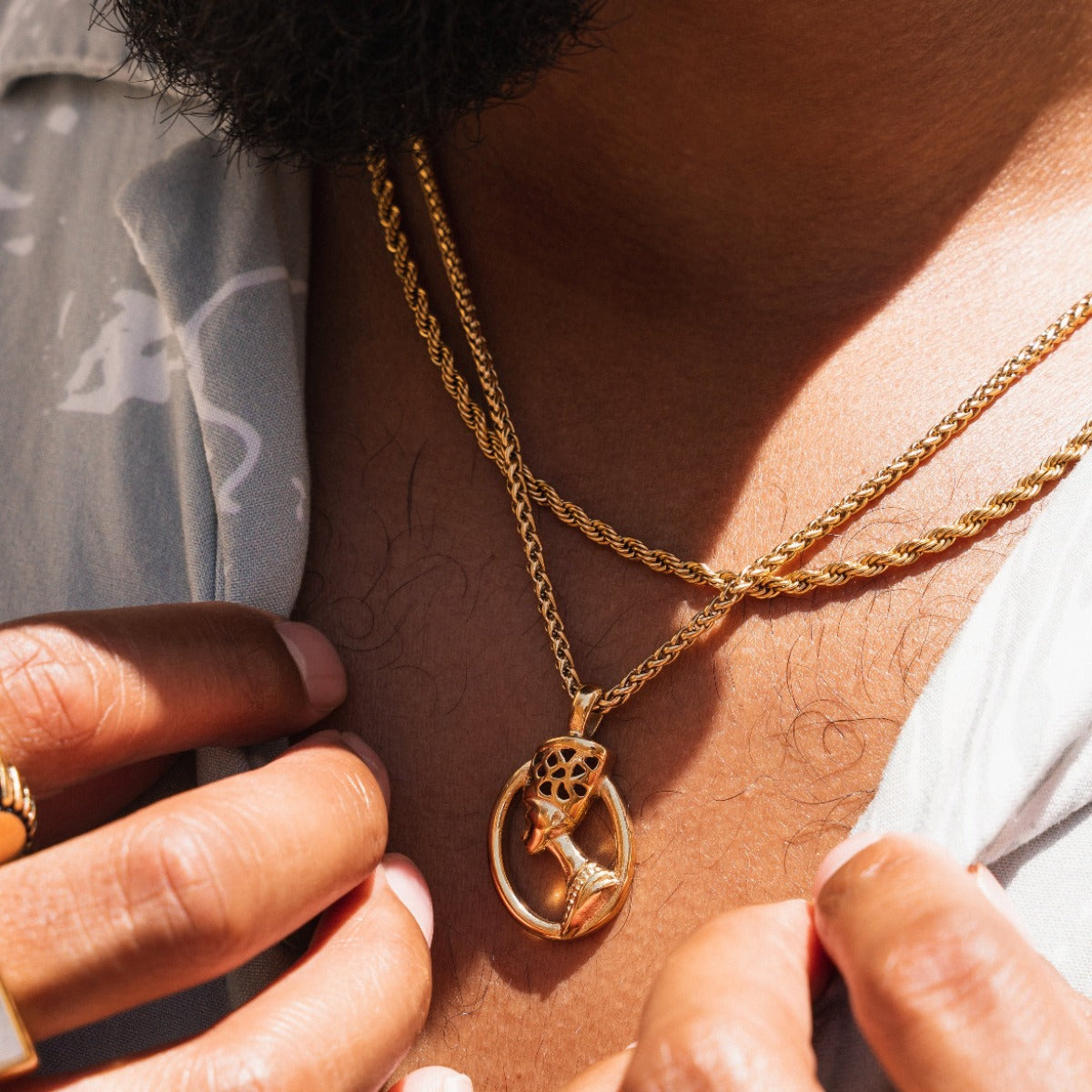 Pharaoh Pendant Necklace - Gold