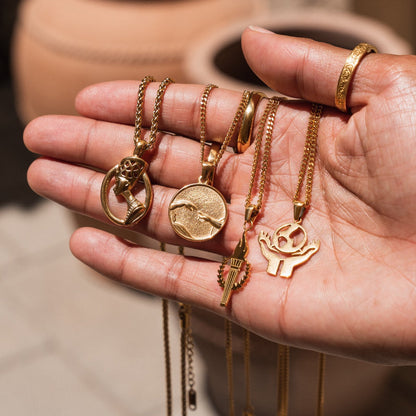 Torch Pendant Necklace - Gold