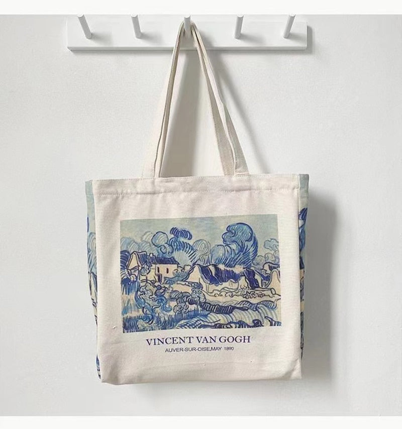 Van Gogh Artsy canvas tote bags
