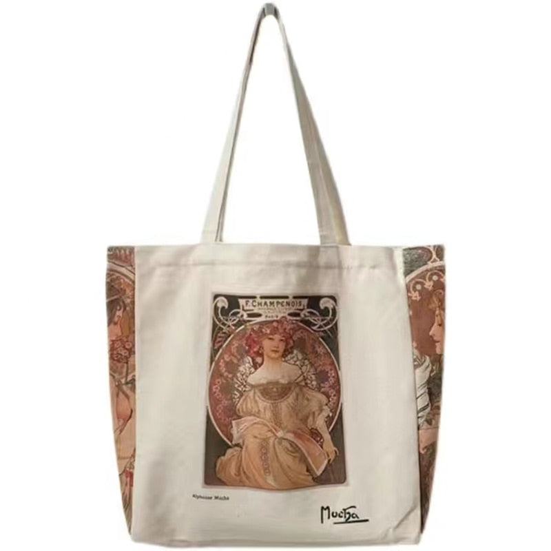 Alphonse Mucha Canvas Tote Bags