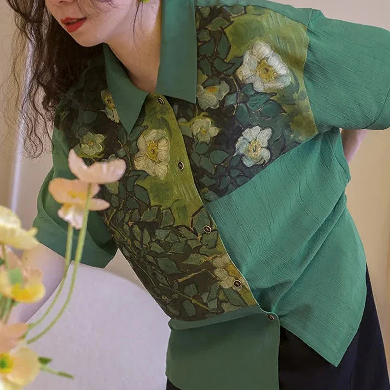 Wild roses, Van Gogh Sleeve Shirt