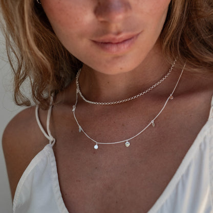 Manhattan Rollo Chain Necklace - Silver