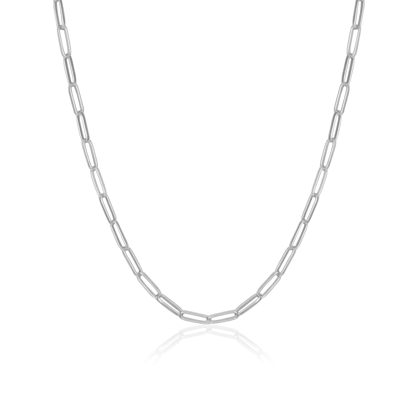 Washington Paper Clip Chain Necklace - Silver