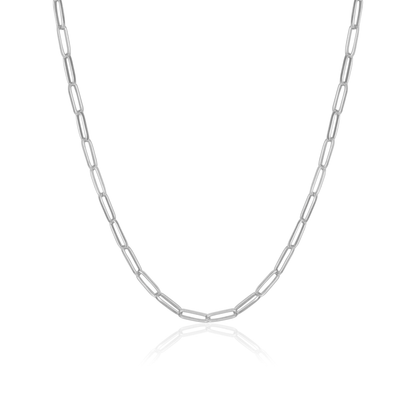 Washington Paper Clip Chain Necklace - Silver