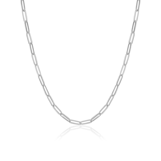Washington Paper Clip Chain Necklace - Silver