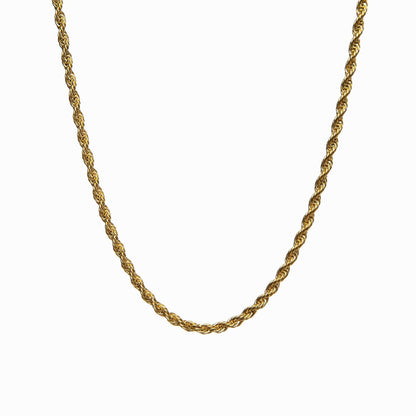 Rope Chain Necklace - 18K Gold Plated