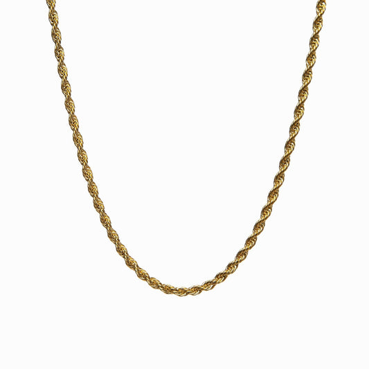Rope Chain Necklace - 18K Gold Plated