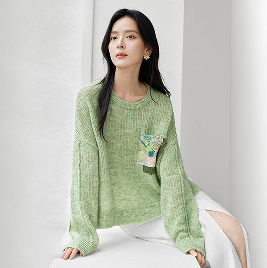 Van Gogh Jardin à Auvers Pocket Sweater