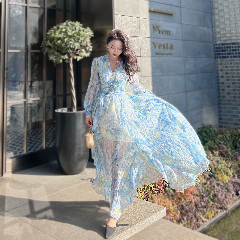 Van Gogh Starry Night dreamy long dress